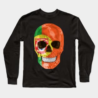 Portugal Flag Skull - Gift for Portuguese With Roots From Portugal Long Sleeve T-Shirt